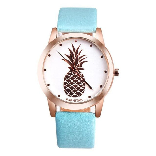 Women Men Watches New Fashion Pineapple Faux Leather Analog Quartz Wristwatch Luxury Ladies Casual Dress Watch reloj mujer #C