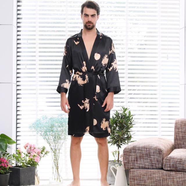 Luxury Dragon Designer Couple Silk Robes 5XL Sleepwear Women Soft Bathrobe Oversized Satin Nightgown Man Summer Home Clothing