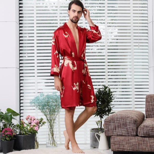 Luxury Dragon Designer Couple Silk Robes 5XL Sleepwear Women Soft Bathrobe Oversized Satin Nightgown Man Summer Home Clothing