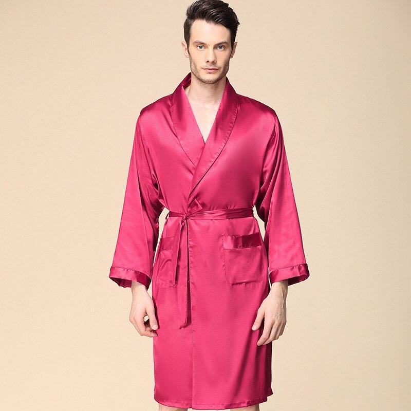 Man Robe Kimono Bath robe Rayon Large Size Satin Silk Long Sleeve robes Men Nightgown Sleepwear Home Wear 4Xl 5XL