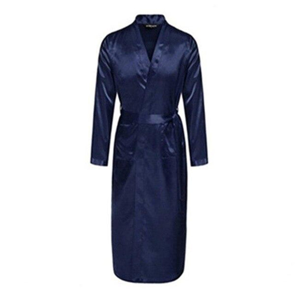 Men's Silk Satin Bathrobe Robe Long Solid Silk Pajamas Men Silk Nightgown Sleepwear kimono homme Dressing Gown