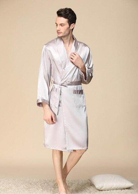 Plus 5XL Men's Silk Kimono Robe Luxury Designer Long Sleeve Bathrobe Sleepwear Oversized Satin Nightgown Summer Home Clothing