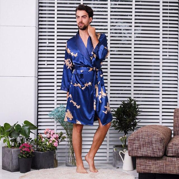 Luxury Designer Men's Silk Robes 5XL Pajamas Sleepwear Male Soft Bathrobe Oversized Satin Nightgown Man Summer Home Clothing