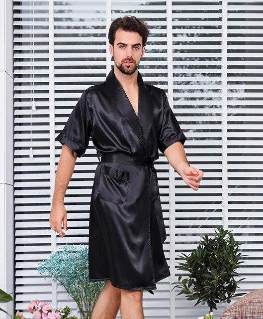 Luxury Designer Men's Silk Kimono Robe Plus 5XL Short Sleeve Sleepwear Bathrobe Oversized Satin Nightgown Summer Home Clothing