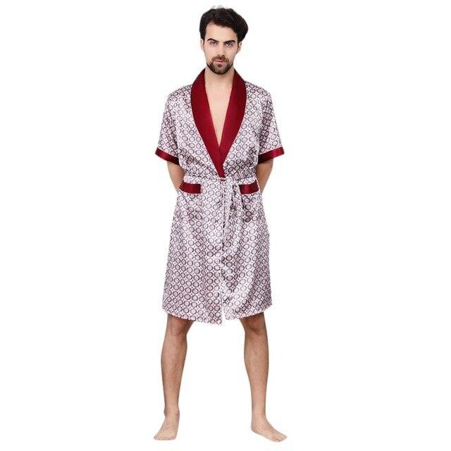 Men's Simulation Silk Pajama Set Men Pajamas Sleepwear Men Sexy Modern Style Soft Cozy Satin Nightgown Men Summer Thin Set 2 PCS
