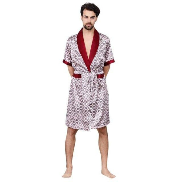 Men's Simulation Silk Pajama Set Men Pajamas Sleepwear Men Sexy Modern Style Soft Cozy Satin Nightgown Men Summer Thin Set 2 PCS