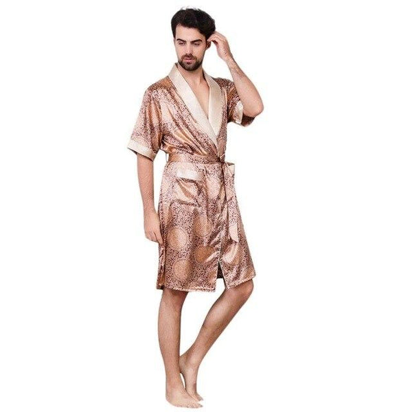 Men's Simulation Silk Pajama Set Men Pajamas Sleepwear Men Sexy Modern Style Soft Cozy Satin Nightgown Men Summer Thin Set 2 PCS
