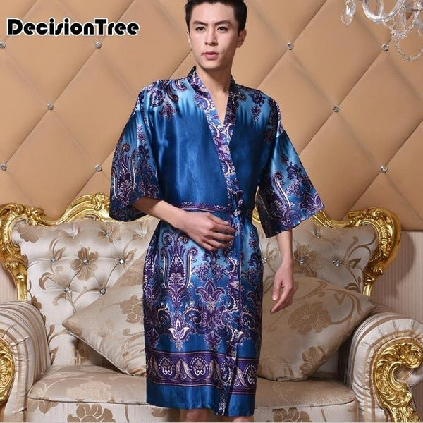 2019 summer men luxury silk flannel spa bathrobe mens long kimono bath robe male bathrobes warm night dressing gown