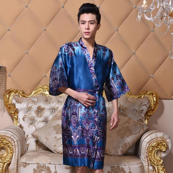 2019 summer men luxury silk flannel spa bathrobe mens long kimono bath robe male bathrobes warm night dressing gown