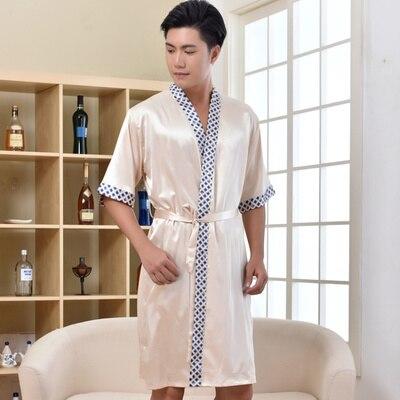 2019 summer men luxury silk flannel spa bathrobe mens long kimono bath robe male bathrobes warm night dressing gown