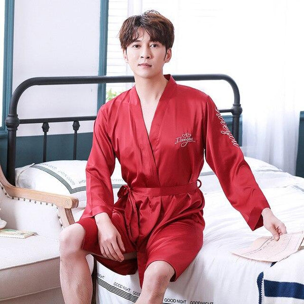 2019 summer arrival lovers luxury silk flannel long bathrobe mens kimono bath robe men women night dressing gown male bathrobes