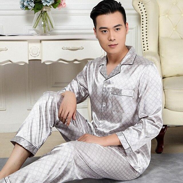 2019 summer satin silk pajamas shorts for men rayon silk sleepwear male pajama set soft nightgown for men pyjamas