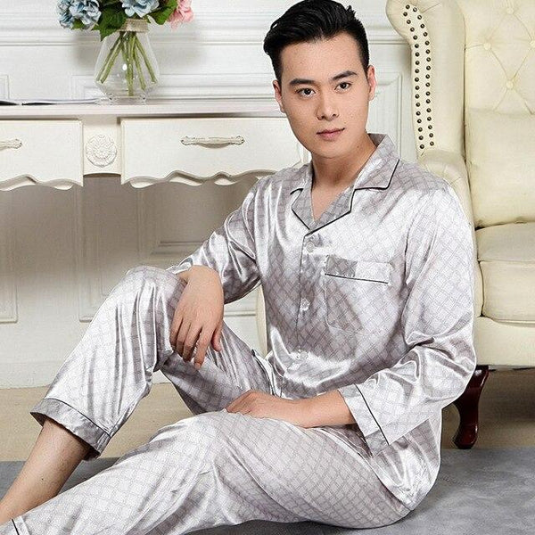 2019 summer satin silk pajamas shorts for men rayon silk sleepwear male pajama set soft nightgown for men pyjamas
