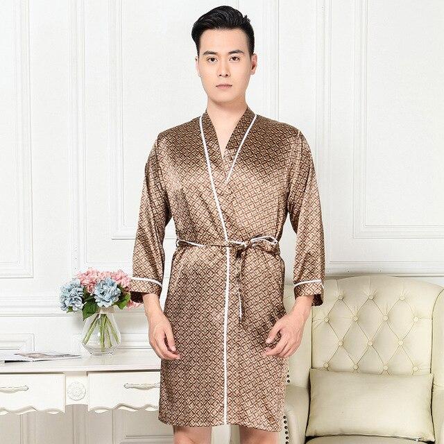 2019 summer satin silk pajamas shorts for men rayon silk sleepwear male pajama set soft nightgown for men pyjamas