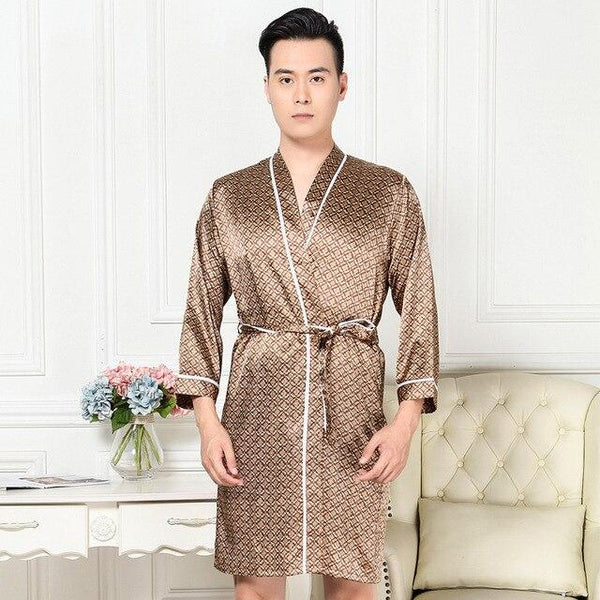 2019 summer satin silk pajamas shorts for men rayon silk sleepwear male pajama set soft nightgown for men pyjamas