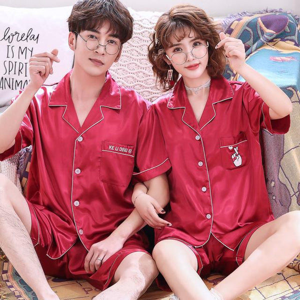2019 satin silk pajamas shorts for men sleepwear male pajama set soft nightgown men pyjamas sleep couple pajamas floral print