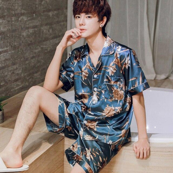 2019 pijamas pijama hombre men stain silk pajama set men pajamas silk sleepwear men modern style soft cozy satin nightgown men