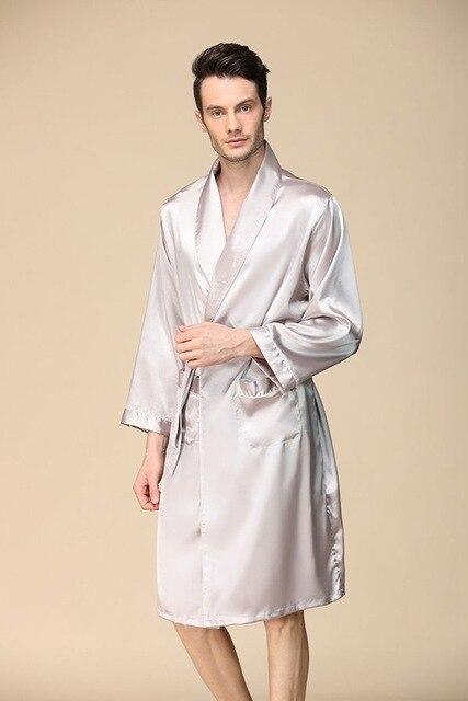 Luxury Designer Men's Silk Kimono Robe Plus 5XL Long Sleeve Sleepwear Bathrobe Oversized Satin Nightgown Summer Home Clothing
