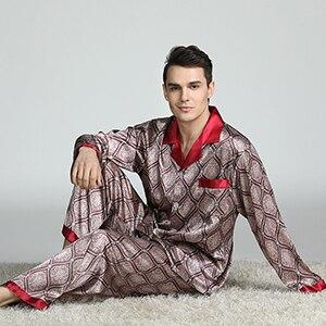 Men's Stain Silk Pajama Set Men Pajamas Silk Sleepwear Men Sexy Modern Style Soft Cozy Satin Nightgown Men Summer Plus Size 3XL