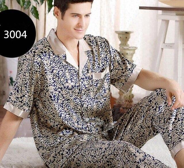 2019 new summer Silk Short Sleeve Pajama Set Pajamas Sleepwear Silk Nightgown Home Stian Soft Cozy Thin Coat Pants Housewear
