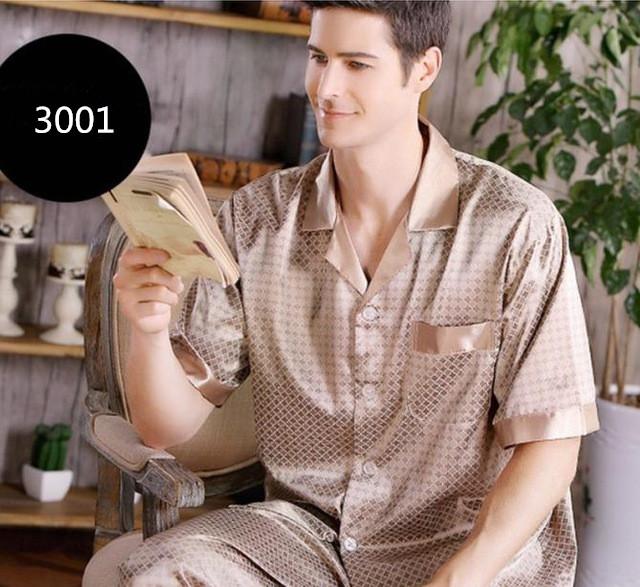 2019 new summer Silk Short Sleeve Pajama Set Pajamas Sleepwear Silk Nightgown Home Stian Soft Cozy Thin Coat Pants Housewear