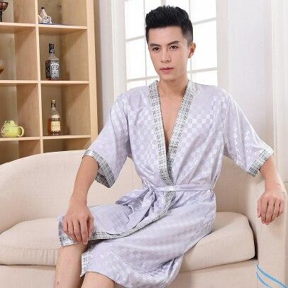 2019 pijama hombre satin sleepwear for men casual silk pajamas set comfortable sleepwear pyjamas set nightgown bathrobe