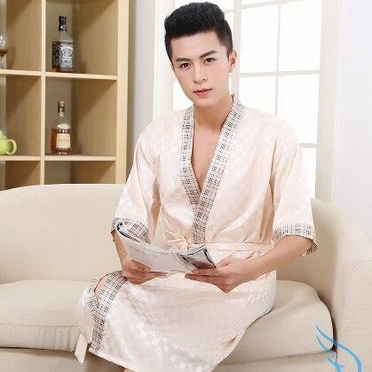 2019 pijama hombre satin sleepwear for men casual silk pajamas set comfortable sleepwear pyjamas set nightgown bathrobe