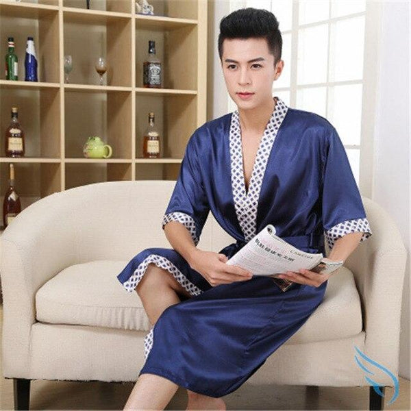 2019 pijama hombre satin sleepwear for men casual silk pajamas set comfortable sleepwear pyjamas set nightgown bathrobe