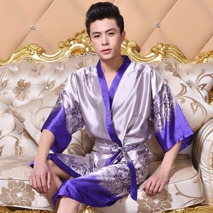 2019 pijama hombre satin sleepwear for men casual silk pajamas set comfortable sleepwear pyjamas set nightgown bathrobe