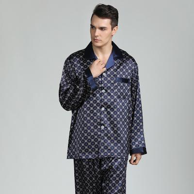 Brand Summer Men Satin Silk Pajama Set Male Pajamas Silk Sleepwear Mens Style Soft Cozy Satin Nightgown Leisure Home Clothing
