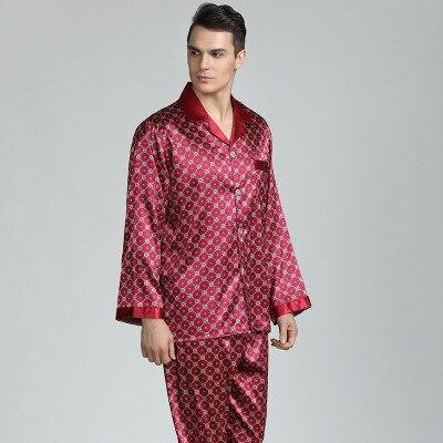 Brand Summer Men Satin Silk Pajama Set Male Pajamas Silk Sleepwear Mens Style Soft Cozy Satin Nightgown Leisure Home Clothing