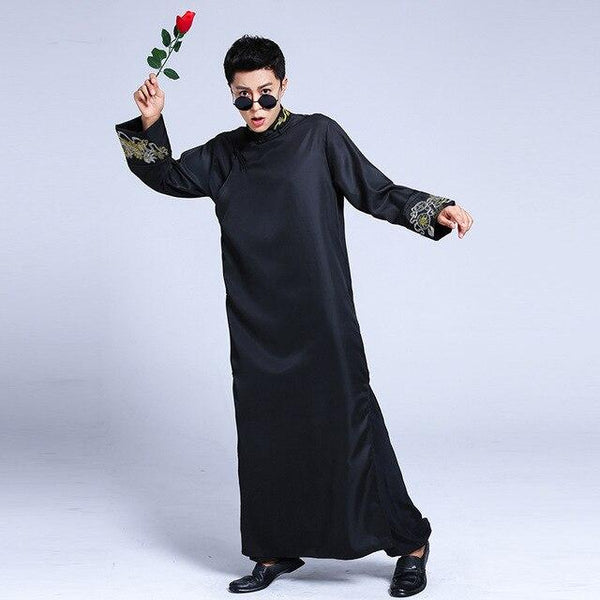 2019 summer red men sexy silk kimono bathrobe gown chinese style male robe nightgown sleepwear plus