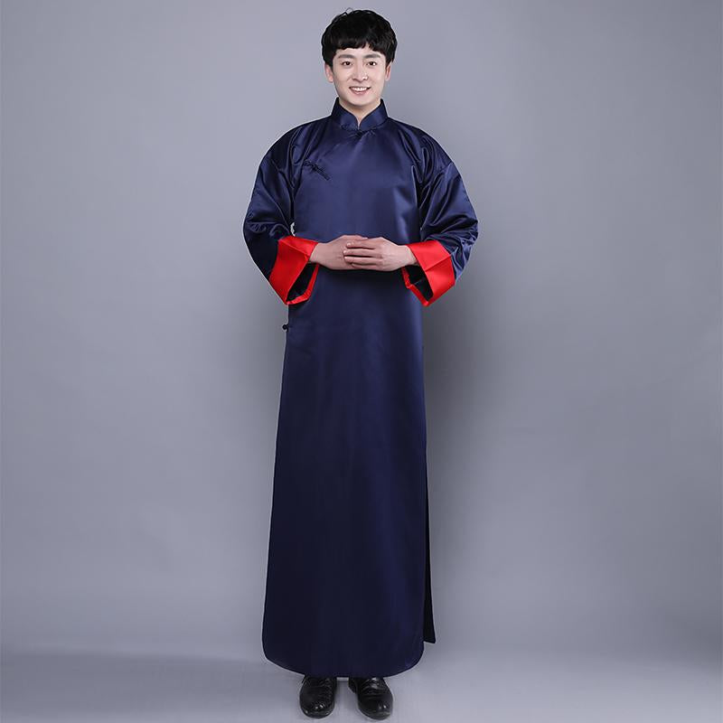 2019 summer black chinese men's robe kimono faux silk bath gown bathrobe nightgown sleepwear hombre pijama