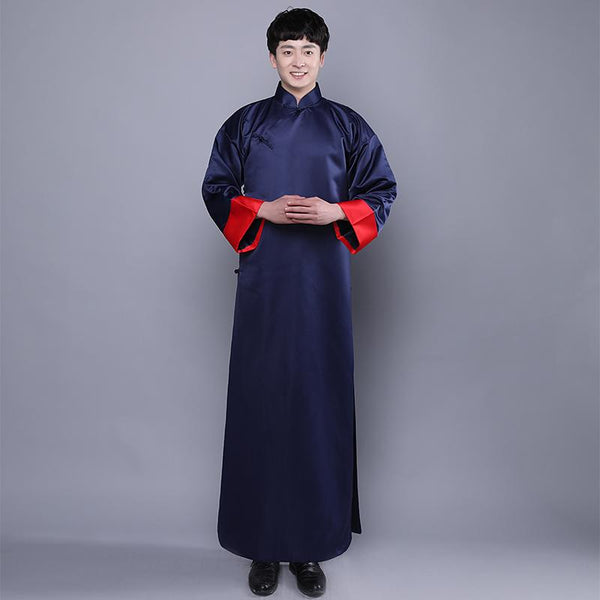 2019 summer black chinese men's robe kimono faux silk bath gown bathrobe nightgown sleepwear hombre pijama