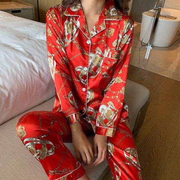 Loose Designer Men/Women Silk Satin Couple Pajamas Sets Sleepwear Sets Unisex Male Soft Oversized Luxury Nightgown Home Clothing