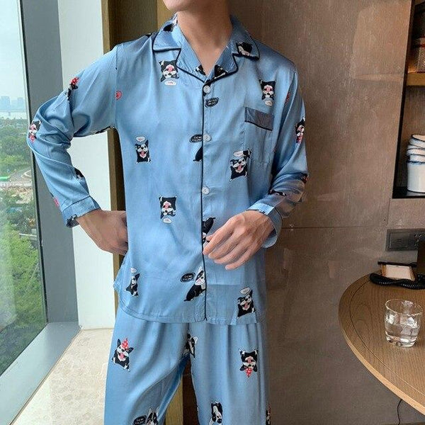 Loose Designer Men/Women Silk Satin Couple Pajamas Sets Sleepwear Sets Unisex Male Soft Oversized Luxury Nightgown Home Clothing