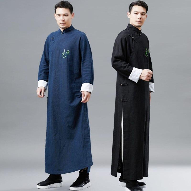 2019 summer ethnic mens bathrobe silk kimono robe long sleeves chinese lucky dragon print pajamas bathrobe masculina night dress
