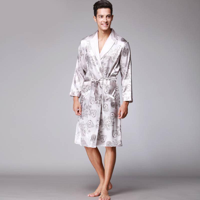 Luxury Spring Silk Satin Couple Pajamas Men Robes Women 3 Piece Set Sleepwear Print Long Sleeve Lovers Nightgown Pijama Feminino