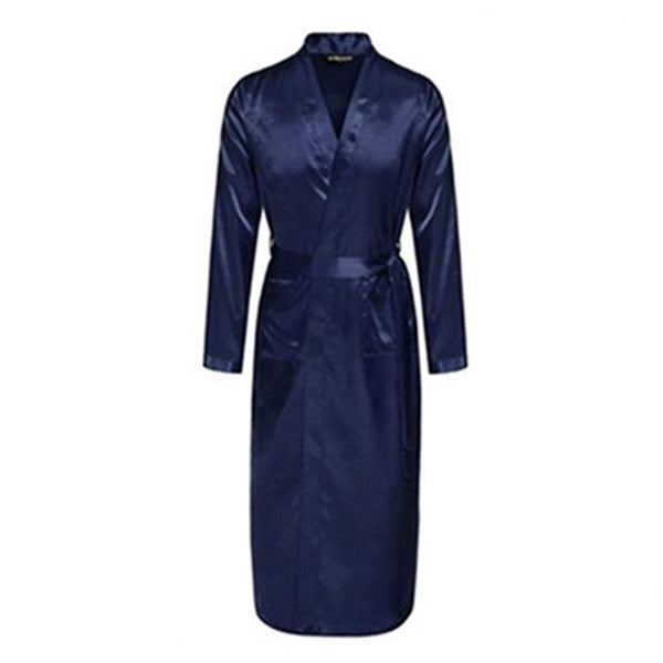 Men's Silk Satin Bathrobe Robe Long Solid Silk Pajamas Men Silk Nightgown Sleepwear kimono homme Dressing Gown