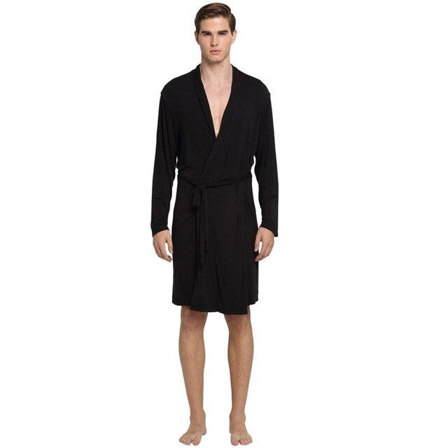 Womail Summer Sexy Men's Robe Bathrobe Casual Long-sleeved Home Wear Men's Pajamas Polyester Nightgown Dropship Ap25