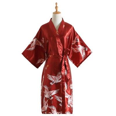 Wedding Bride Bridesmaid Robe silk stain Fowl Bathrobe Short Kimono Robe Night Robe Bath Robe Fashion Dressing Gown For Women