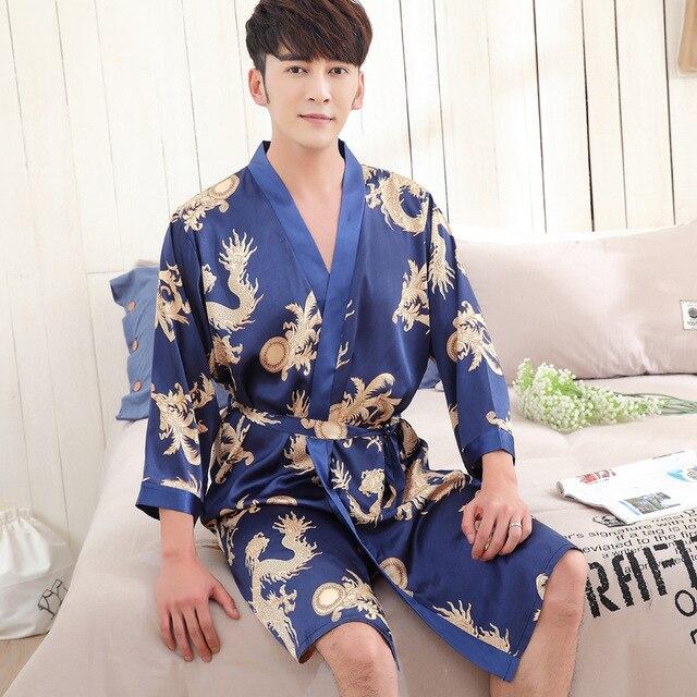 Women Men Bathrobes Summer Autumn Spring Silk Sleepwear Hotel Spa Soft Nightgown Kimono Ms. Two-pieces Sweethearts Outfit Robes