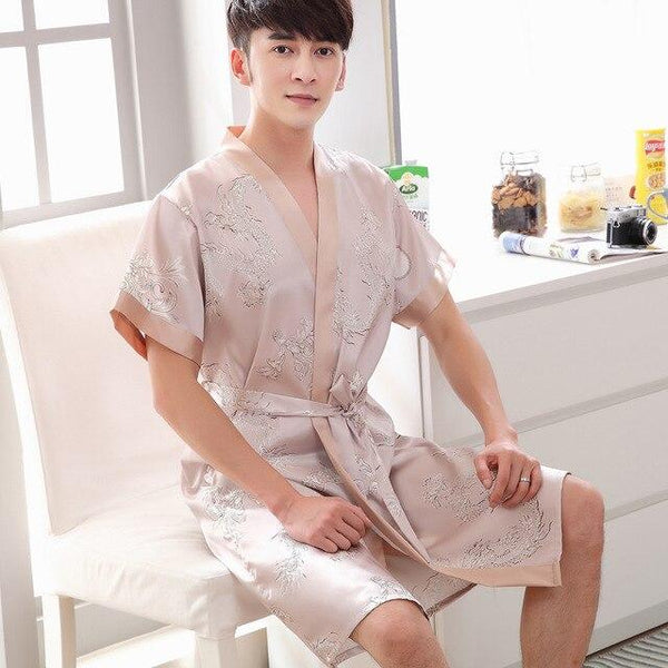 Women Men Bathrobes Summer Autumn Spring Silk Sleepwear Hotel Spa Soft Nightgown Kimono Ms. Two-pieces Sweethearts Outfit Robes