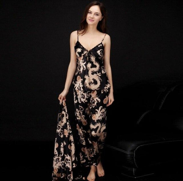 Woman three summer suit long sleeved men bathrobe Nightgown 0550