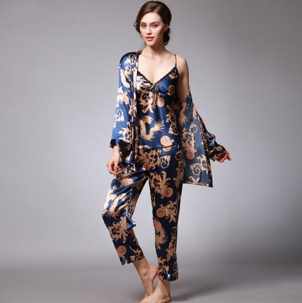 Woman three summer suit long sleeved men bathrobe Nightgown 0550