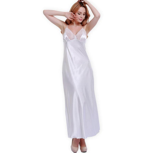 2019 Summer Style Sexy Women Long Nightwear Nightgowns V-Neck Sleepwear Lady Nightshirt Dresses Free Shipping