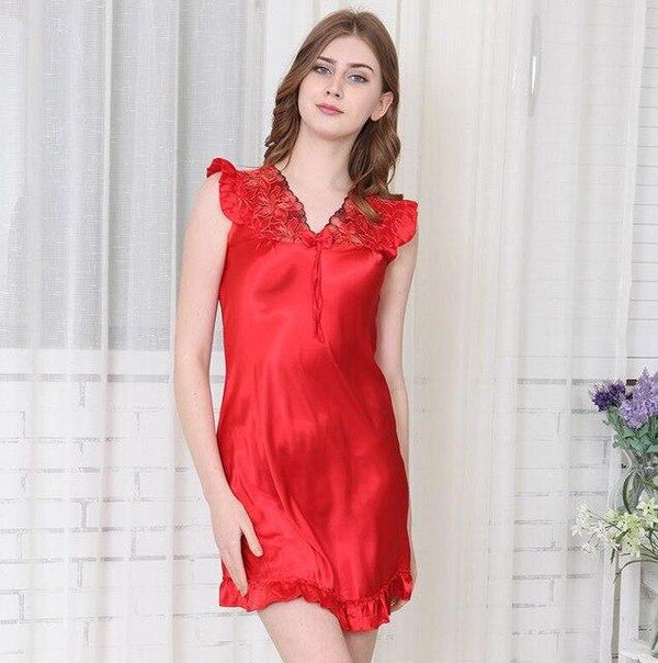 Breathable Camisola Sexy Silk Gecelik Off Shoulder Satin Night Dress Long Soft Plus Size Lace Ruffle Nuisette Femme De Nuit