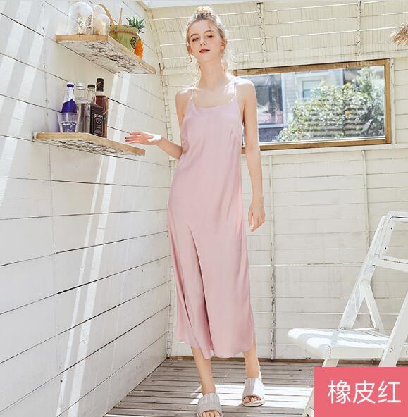 Fdfklak New sexy backless nightwear women night dress sleeveless sling sleepwear nightdress female long nightgown nightshirt
