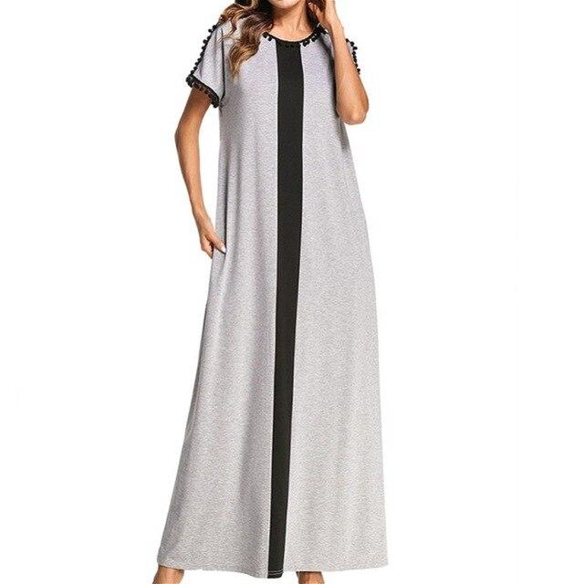 Hot Sale Women Patchwork Cotton Long Nightgowns Female Plus Size Casual Loose Thin Sleepwear