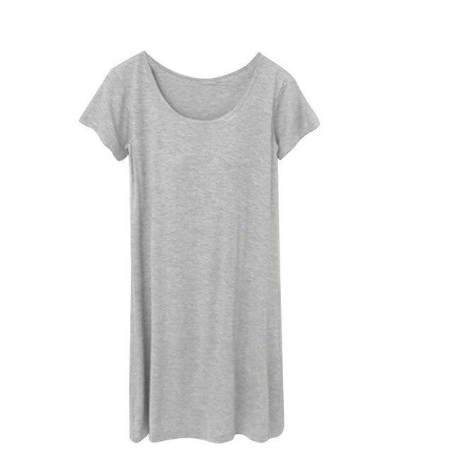 Summer Comfortable Women Nightdresss Casual Short Sleeve Round Collar Long Nightgowns